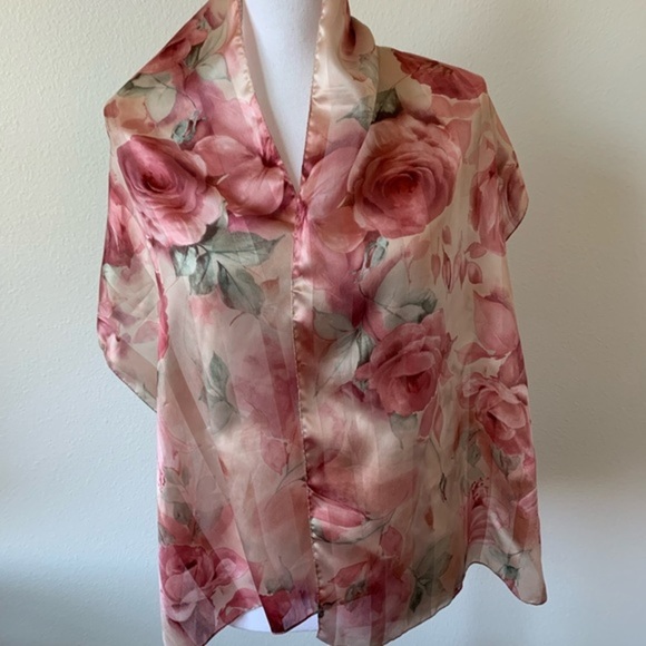 Floral Sheer Scarf - Picture 1 of 5